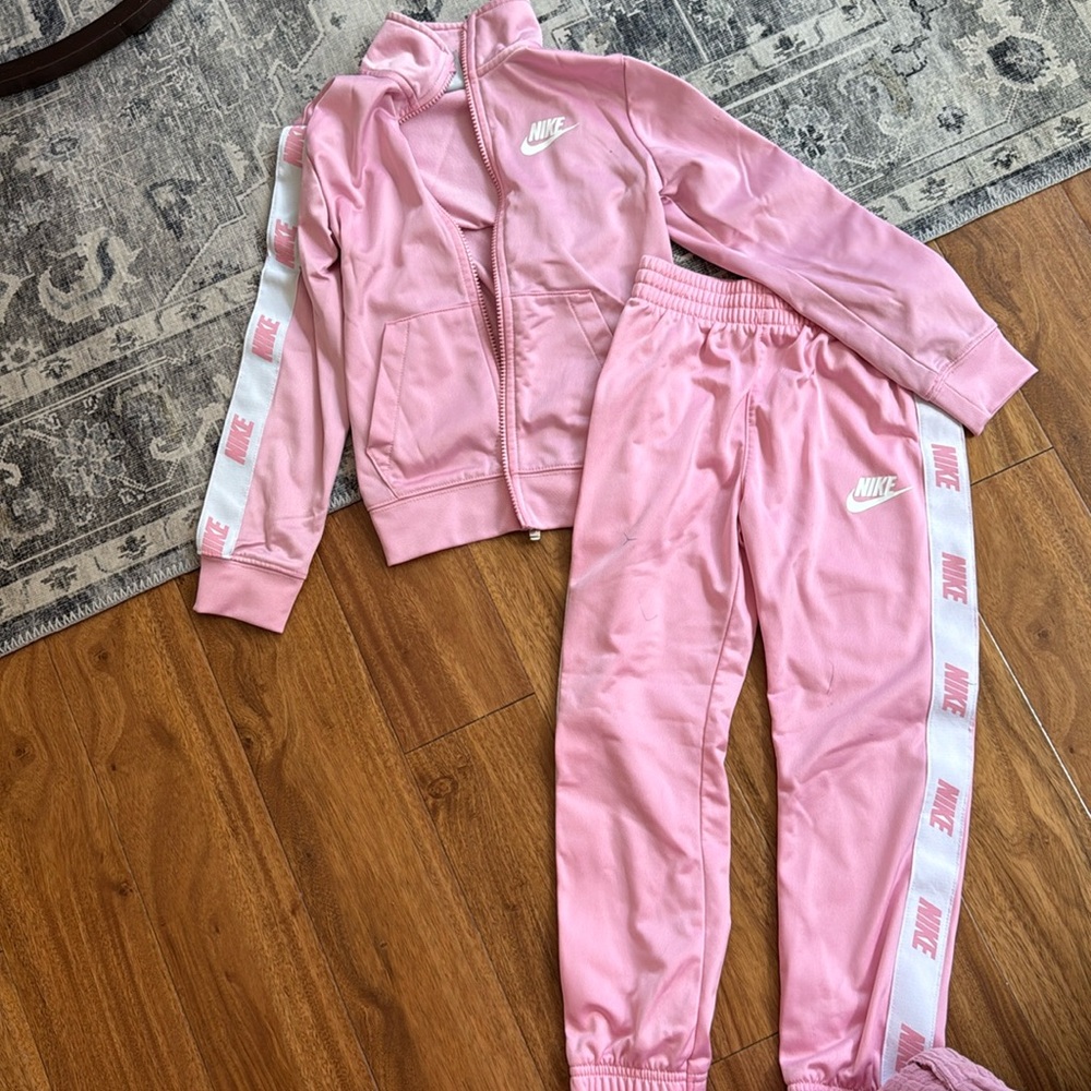 Nike Pink and White Athletic Tracksuit